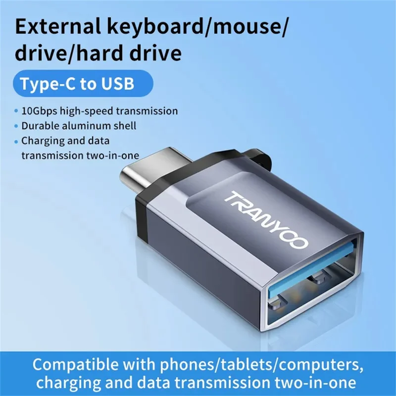 Adaptateur Mini OTG TRANYOO T-E16 : Connecteur Portable de Port USB Femelle vers Mâle IP