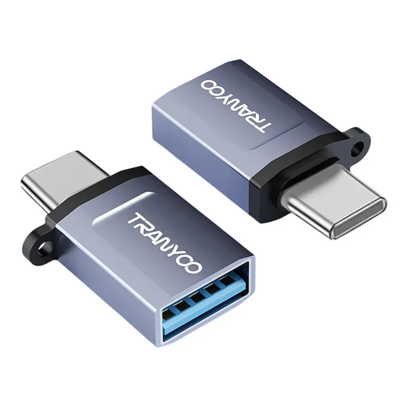 TRANYOO T-E17 Type-C Male to USB Female Adapter Data Transfer Converter for Smartphones / Tablets