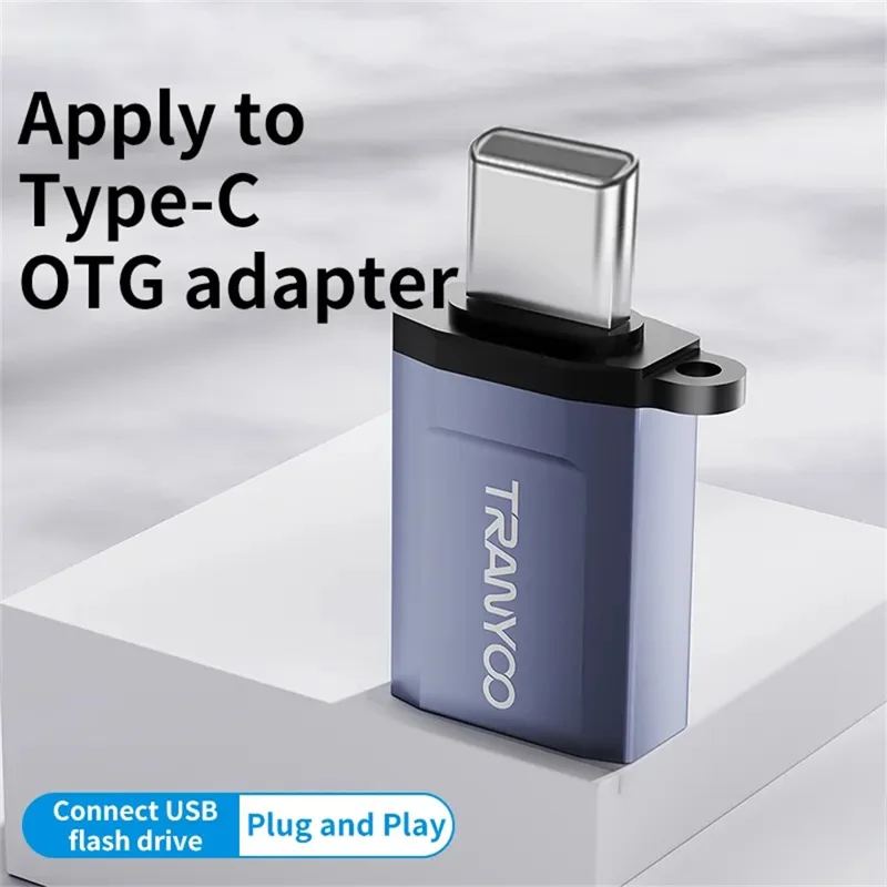 TRANYOO T-E17 Type-C Male to USB Female Adapter Data Transfer Converter for Smartphones / Tablets