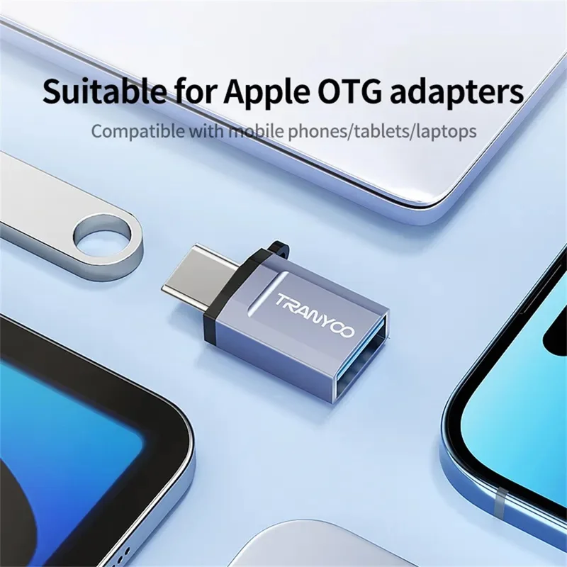 TRANYOO T-E17 Type-C Male to USB Female Adapter Data Transfer Converter for Smartphones / Tablets