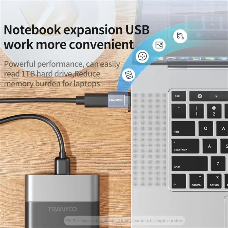 TRANYOO T-E17 Type-C Male to USB Female Adapter Data Transfer Converter for Smartphones / Tablets