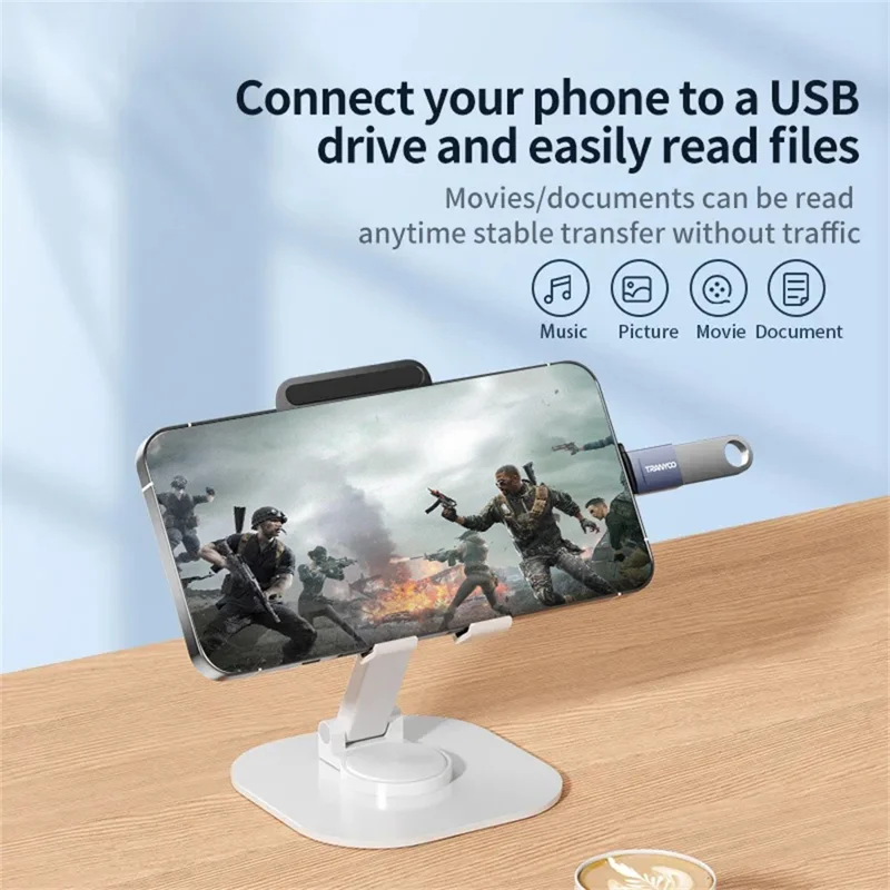 TRANYOO T-E17 Type-C Male to USB Female Adapter Data Transfer Converter for Smartphones / Tablets