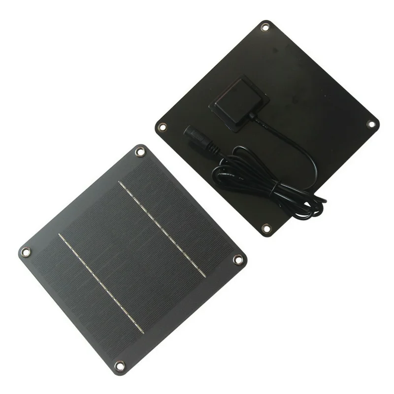4W 12V Monokristallines Solarpanel mit DC 5521 Buchse für Gartenbeleuchtung Sicherheitskamera, 150 x 150mm