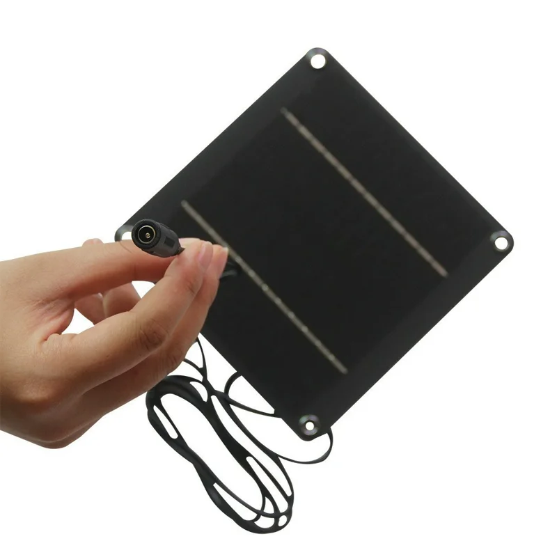 DC 5521 Female Connector 4W 12V Monocrystalline Solar Panel with Fan Portable Outdoor Power Supply