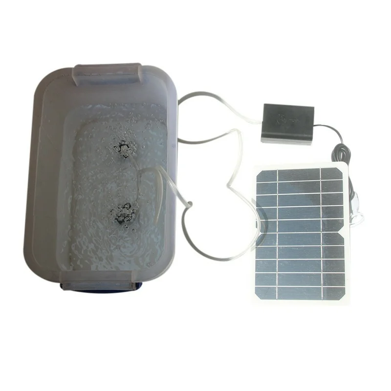 Solar Oxygen Pump Kit 5W Solar Panel with Oxygenator for Fish Tank Solar Powered Oxygen Aerator