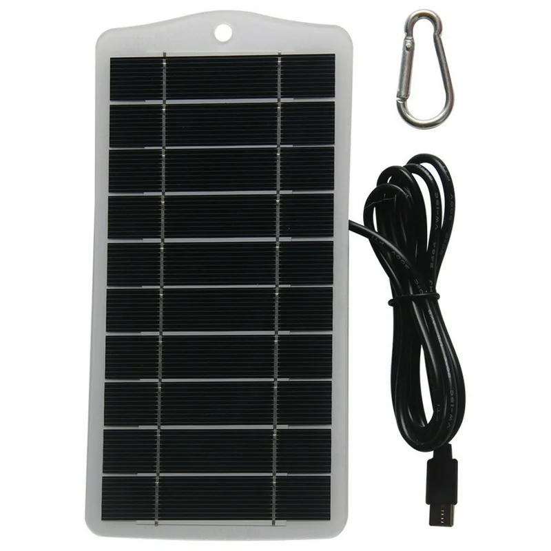 2,5 W Tragbares Solarpanel zum Aufladen von Überwachungskameras mit Outdoor-Stromversorgung und USB-C-Anschluss - Weiß