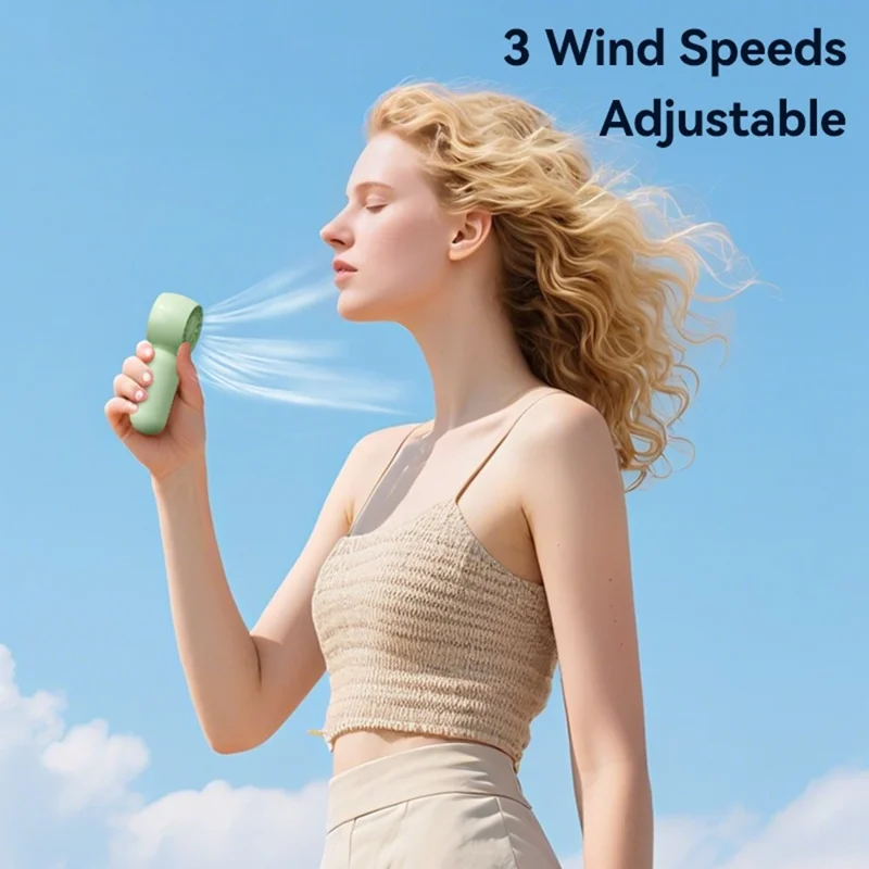 USAMS ZB354 Mini Pocket Fan Portable USB Rechargeable 3 Speed Settings Handheld Cooling Fan - Green
