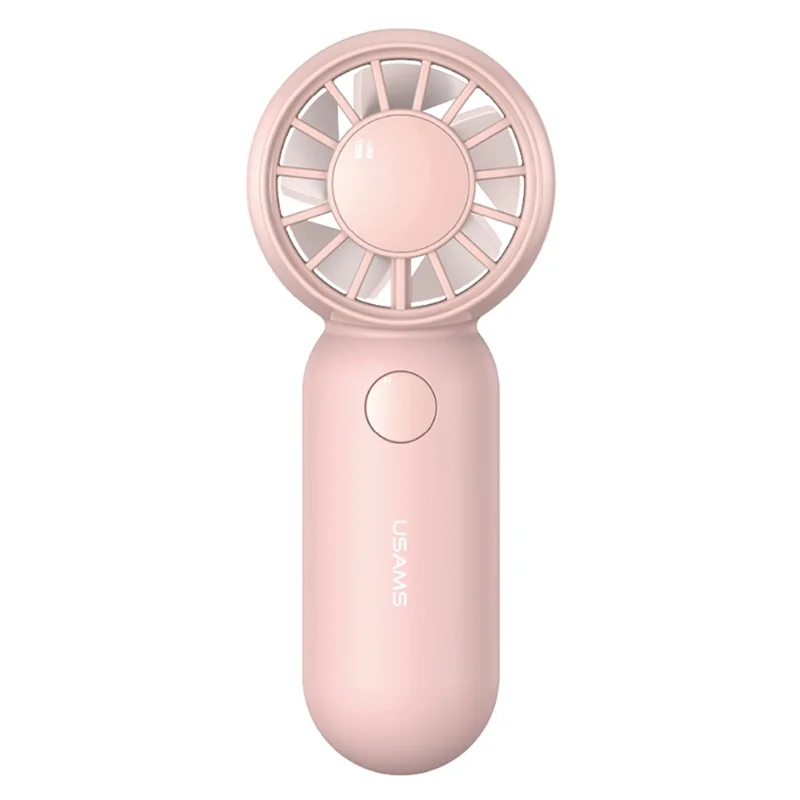 USAMS ZB354 Mini Pocket Fan Portable USB Rechargeable 3 Speed Settings Handheld Cooling Fan - Pink