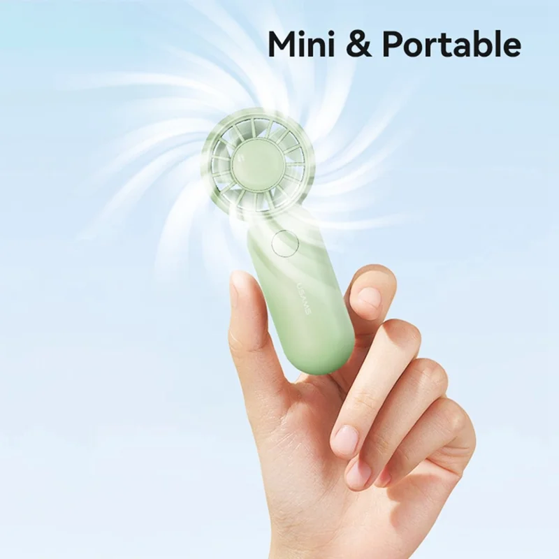 USAMS ZB354 Mini Pocket Fan Portable USB Rechargeable 3 Speed Settings Handheld Cooling Fan - Pink