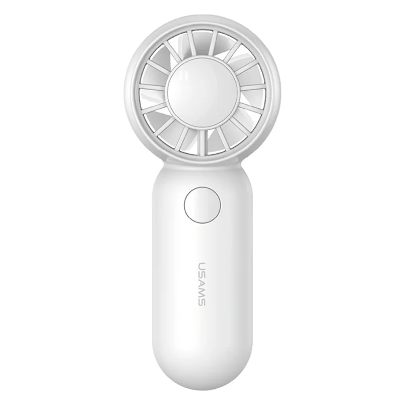 USAMS ZB354 Mini Pocket Fan Portable USB Rechargeable 3 Speed Settings Handheld Cooling Fan - White