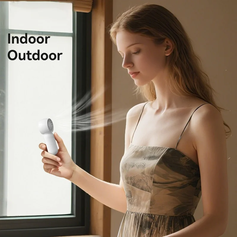 USAMS ZB354 Mini Pocket Fan Portable USB Rechargeable 3 Speed Settings Handheld Cooling Fan - White