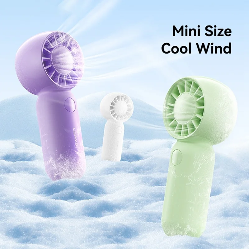 USAMS ZB354 Mini Pocket Fan Portable USB Rechargeable 3 Speed Settings Handheld Cooling Fan - White