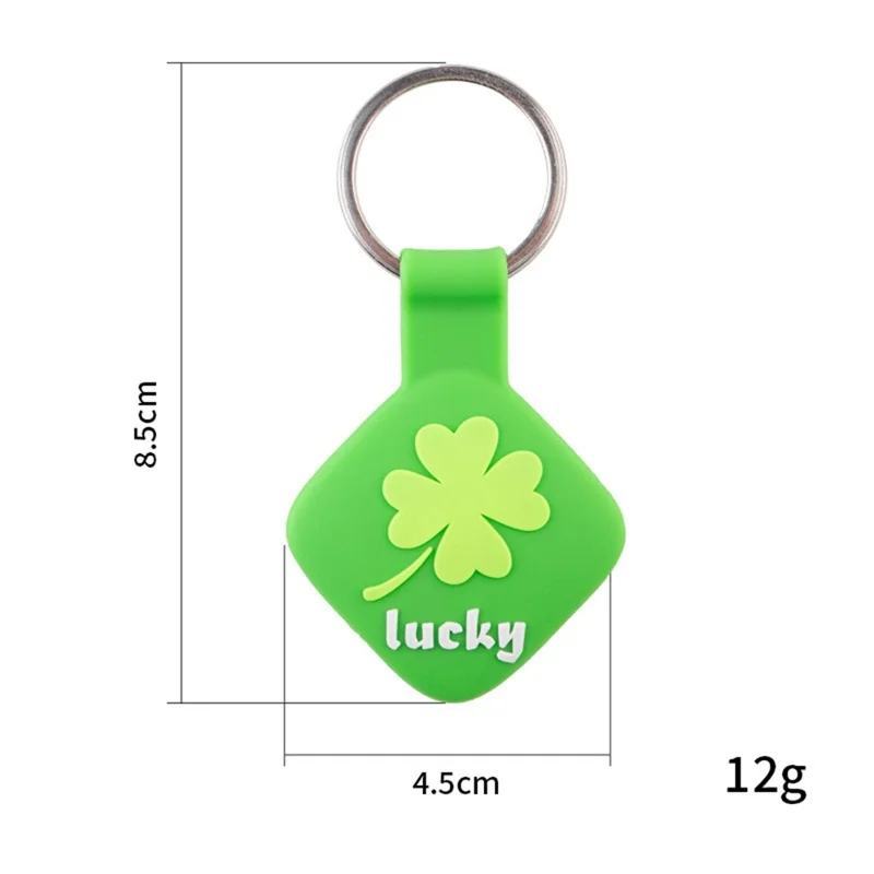 For Apple AirTag Tracker Silicone Protective Case Creative Cute Design Scratch Resistant - Green Clover