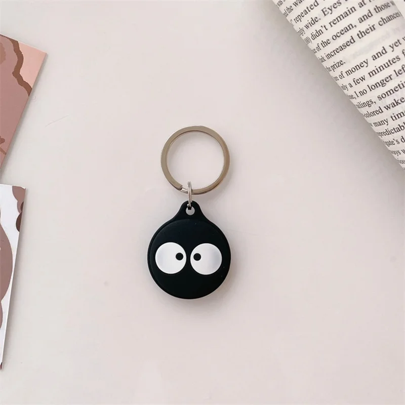 For Apple AirTag Tracker Silicone Protective Case Cartoon Cute Design Scratch Resistant Shockproof Cover - White Bear