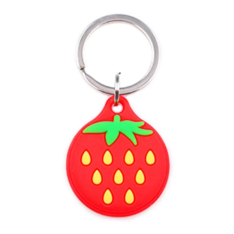 For Apple AirTag Tracker Silicone Protective Case Cartoon Cute Design Scratch Resistant Shockproof Cover - Strawberry