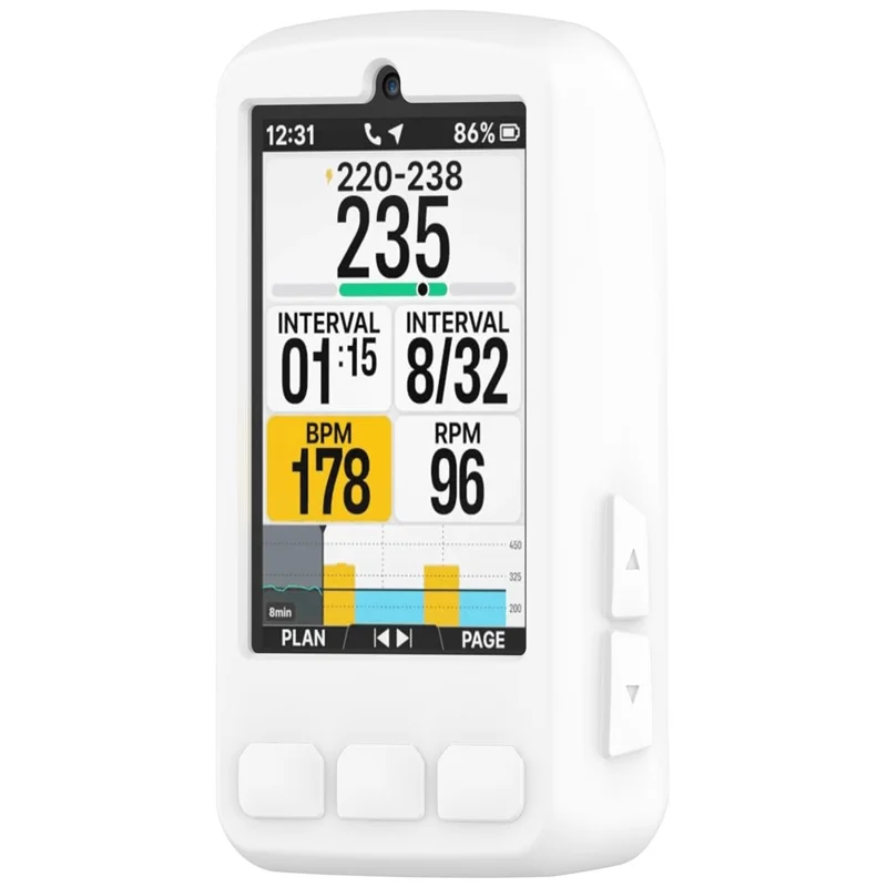 Защитный чехол для велокомпьютера Wahoo ELEMNT BOLT V3 / BOLT 3 (WF157) - Белый силиконовый чехол для секундомера
