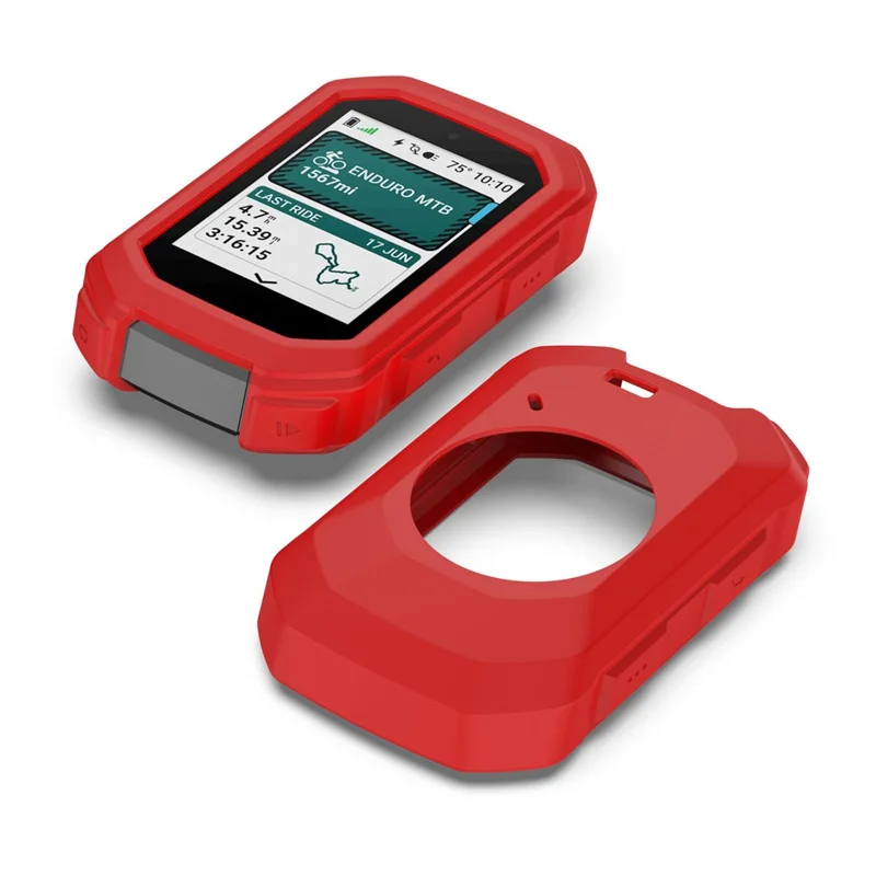 Pour Garmin Edge Étui de protection en silicone pour ordinateur de cyclisme VTT - Rouge