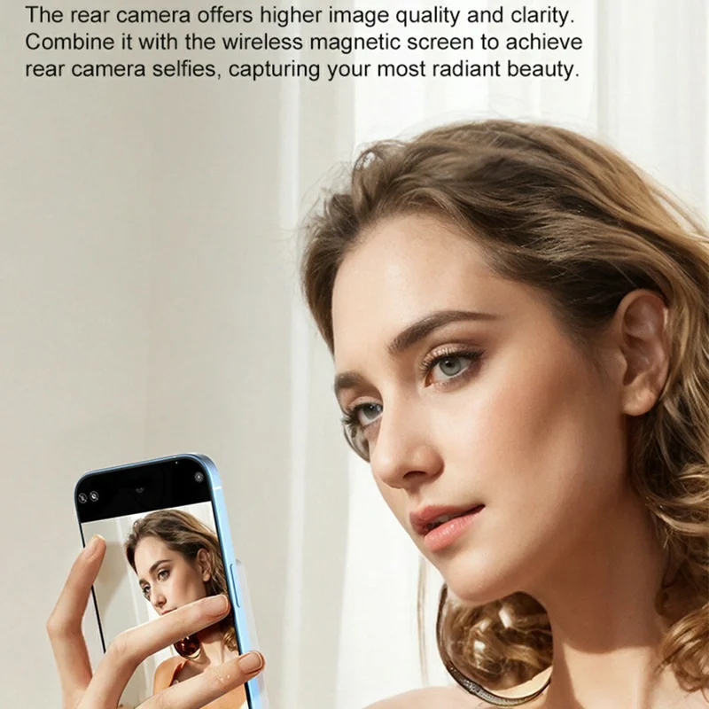 T2 Compatibile con MagSafe Selfie Specchio Schermo WiFi 2.4G Display Esterno con Supporto Audio