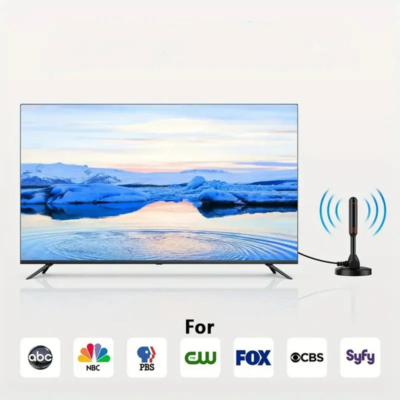 Antenne TV VHF UHF 4K Récepteur de signal à gain élevé avec amplificateur Compatible ATSC DVB-T