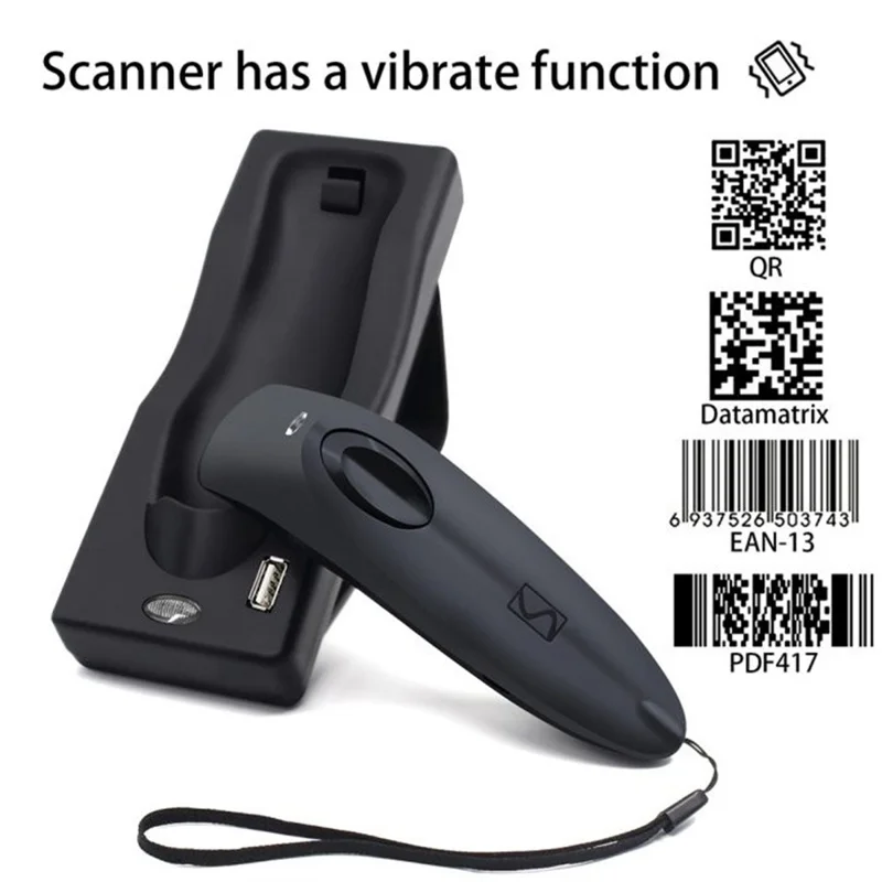 R40 Scanner Multifonctionnel Bluetooth Compatible 2,4G avec Base pour Code QR 2D et Code-Barres