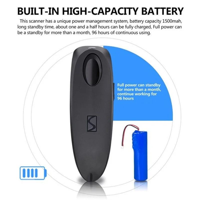 R40 Scanner Multifonctionnel Bluetooth Compatible 2,4G avec Base pour Code QR 2D et Code-Barres