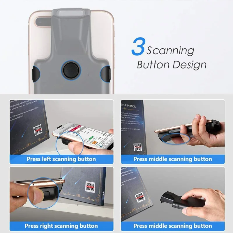 Escáner de código de barras R70 compatible con Bluetooth, portátil inalámbrico, lector de códigos QR 2D