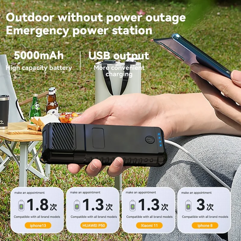 T08 Elektrischer Mückenvertreiber - Tragbarer Doppelseitiger Hitzeschutz für Outdoor / Camping / Wandern - Schwarz