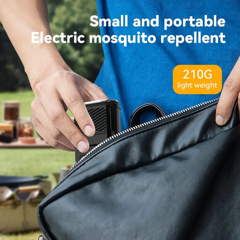 T08 Elektrischer Mückenvertreiber - Tragbarer Doppelseitiger Hitzeschutz für Outdoor / Camping / Wandern - Schwarz