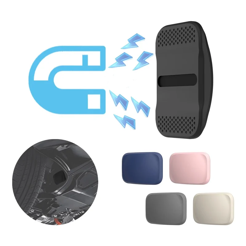 For Apple AirTag Magnetic Silicone Case Smart Tracker Protective Cover with Front and Back Films - Black