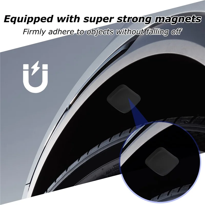 For Apple AirTag Magnetic Silicone Case Smart Tracker Protective Cover with Front and Back Films - Black