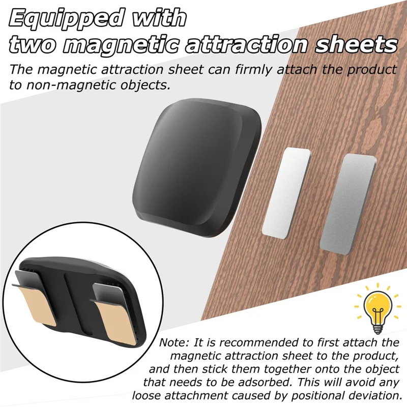For Apple AirTag Magnetic Silicone Case Smart Tracker Protective Cover with Front and Back Films - Black