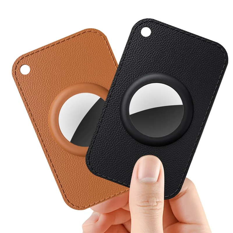 Funda de Tarjeta para Apple AirTag con Protector Frontal y Trasero - Negro