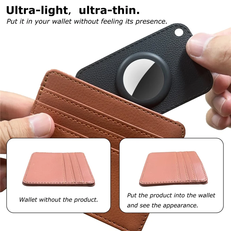 For Apple AirTag Tracker Card Holder Protective Case with Front / Back Films - Transparent Blue