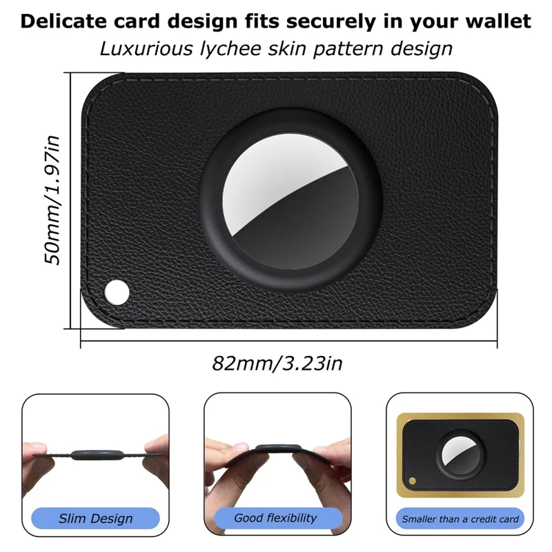 For Apple AirTag Tracker Card Holder Protective Case with Front / Back Films - Transparent Blue