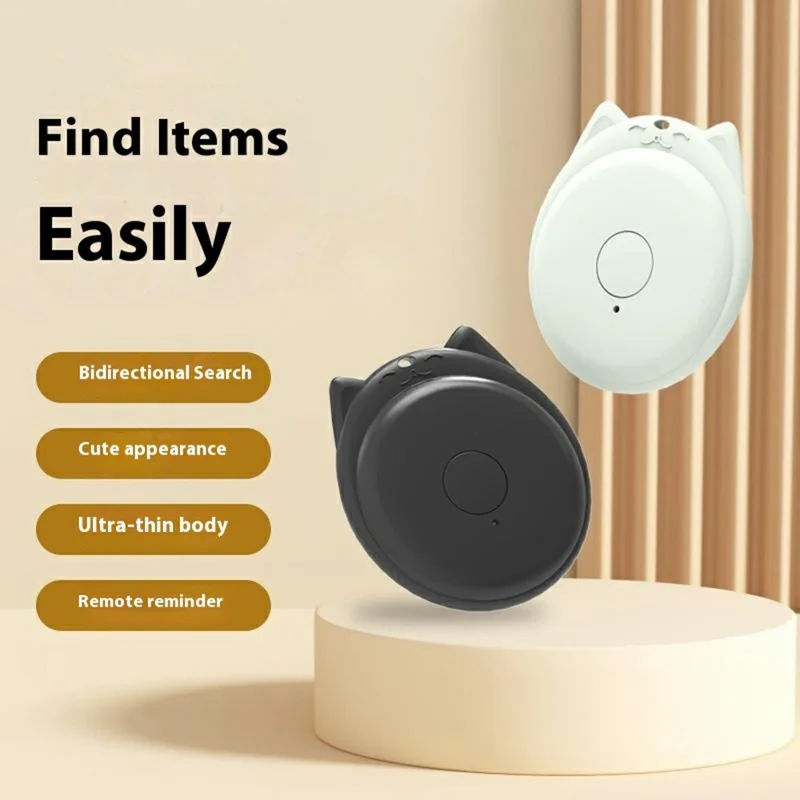 Localizador Inteligente Portátil Y22 con Diseño de Orejas de Gato, Bluetooth, Antiseguimiento, Control por APP - Blanco