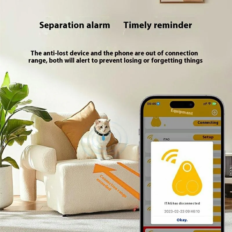 FD-03 Tragbarer Bluetooth-kompatibler Anti-Verlust-Locator Zweiwege-Tracking Mini Smart Finder - Schwarz