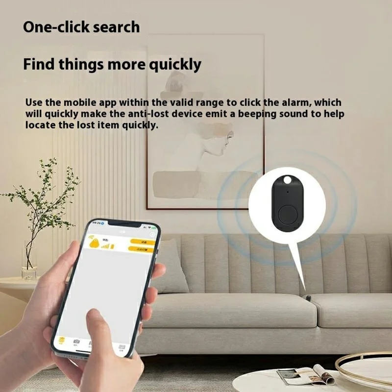 FD-03 Tragbarer Bluetooth-kompatibler Anti-Verlust-Locator Zweiwege-Tracking Mini Smart Finder - Schwarz