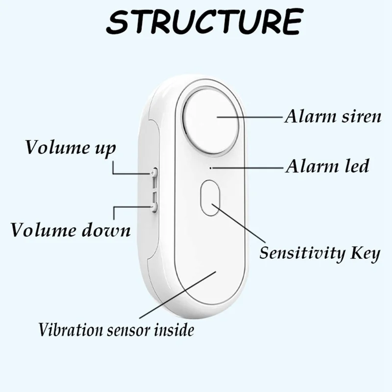 M001 Wireless Door Window Alarm Sensor High Decibel Security System for Home / Office / Shop