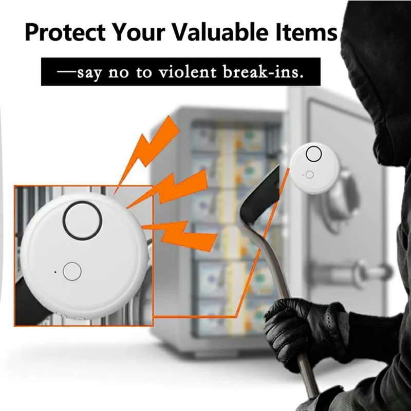 Alarme de Alta Sensibilidade para Porta e Janela 130dB Sensor de Vibração Detector de Quebra de Vidro Sistema de Segurança Antifurto
