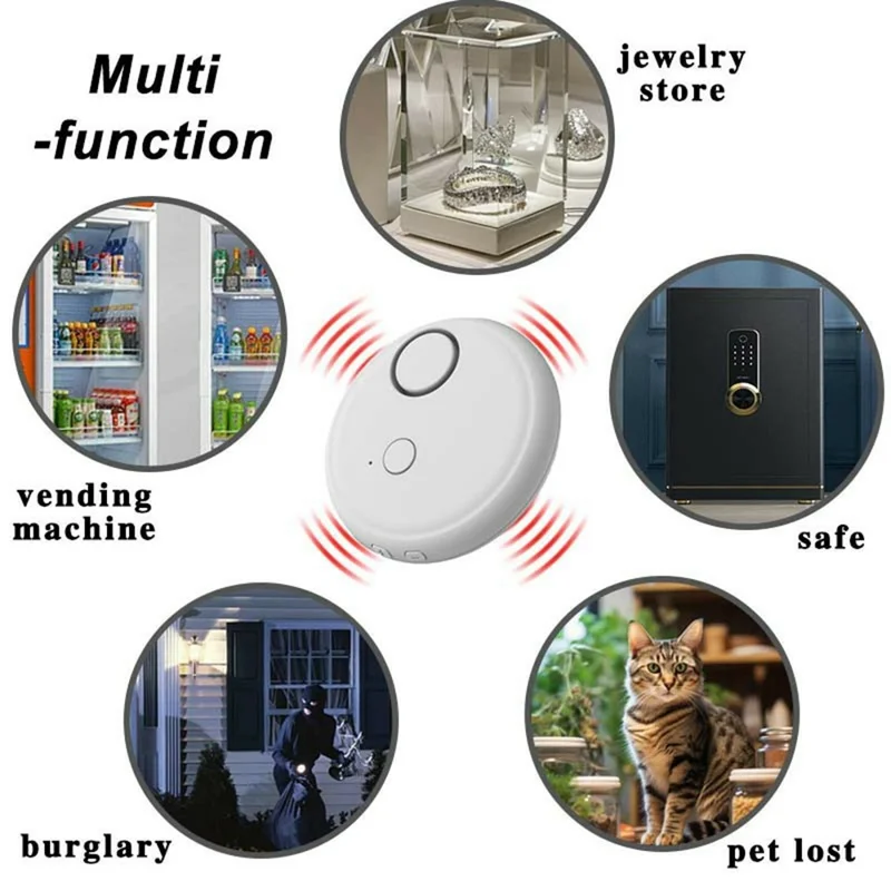 Alarme de Alta Sensibilidade para Porta e Janela 130dB Sensor de Vibração Detector de Quebra de Vidro Sistema de Segurança Antifurto
