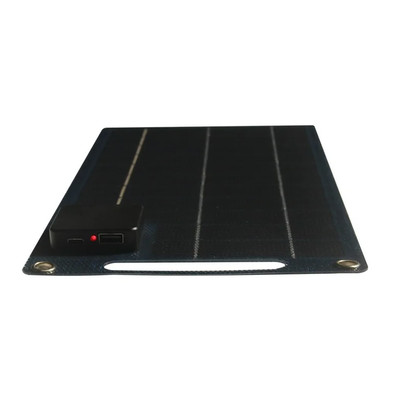 10W ETFE Flexible Solar Charging Panel with USB / Type C Output Portable Outdoor Emergency Power Supply