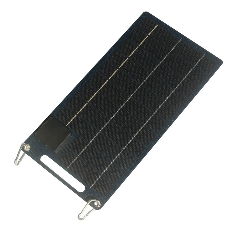 10W ETFE Flexible Solar Charging Panel with USB / Type C Output Portable Outdoor Emergency Power Supply