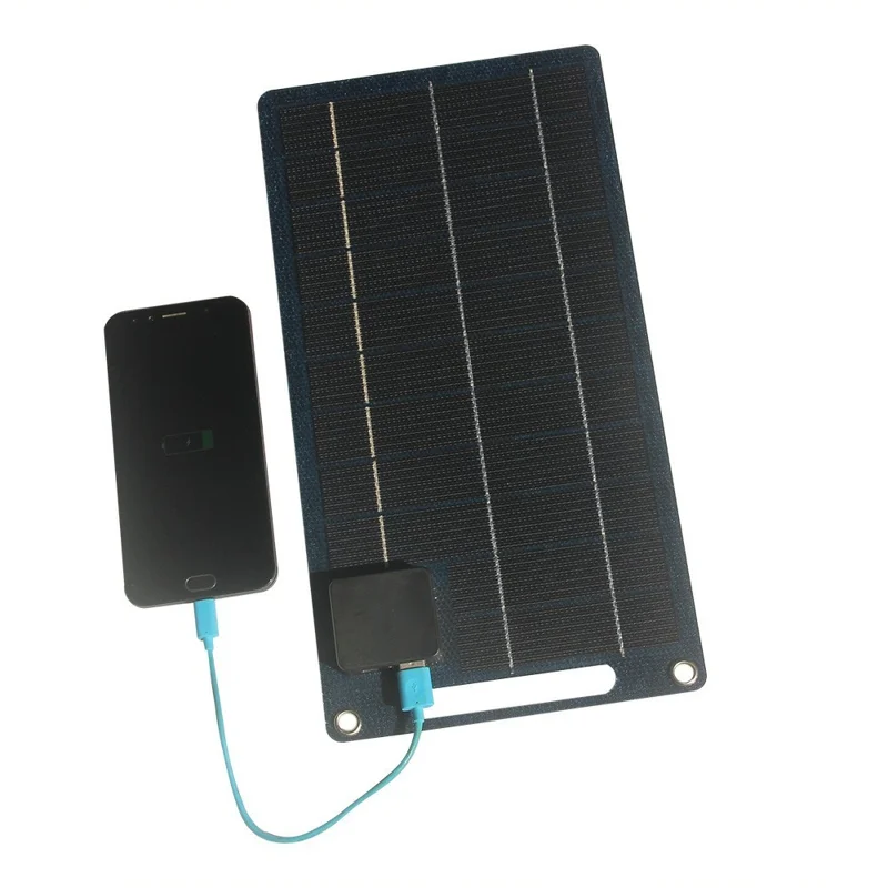10W ETFE Flexible Solar Charging Panel with USB / Type C Output Portable Outdoor Emergency Power Supply