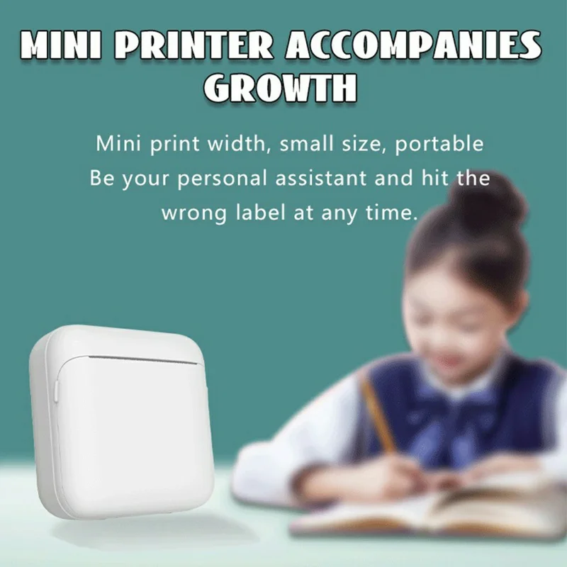 M12 200DPI Bluetooth-compatible Thermal Printer Wrong Question Printer for Students Mini Label Printer, Standard Version - Blue