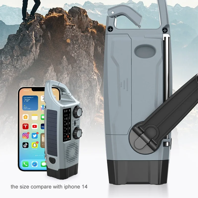 XLN-383 Radio Alimentata a Energia Solare di Emergenza AM FM SW Manuale Torcia Lampeggiante SOS Powerbank
