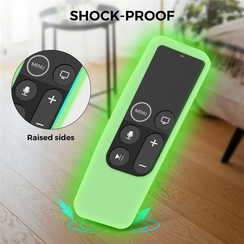 Funda de silicona AHASTYLE PT175 para Apple TV 4K (4ª gen / 5ª gen) / TV HD / AirTag, funda protectora amigable con la piel de 2 en 1 - Azul luminoso