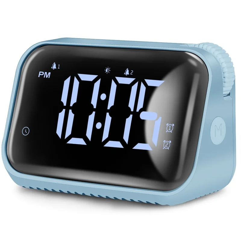 Reloj de cocina digital con pantalla grande, alarma recargable, cronómetro y gestión del tiempo - Azul
