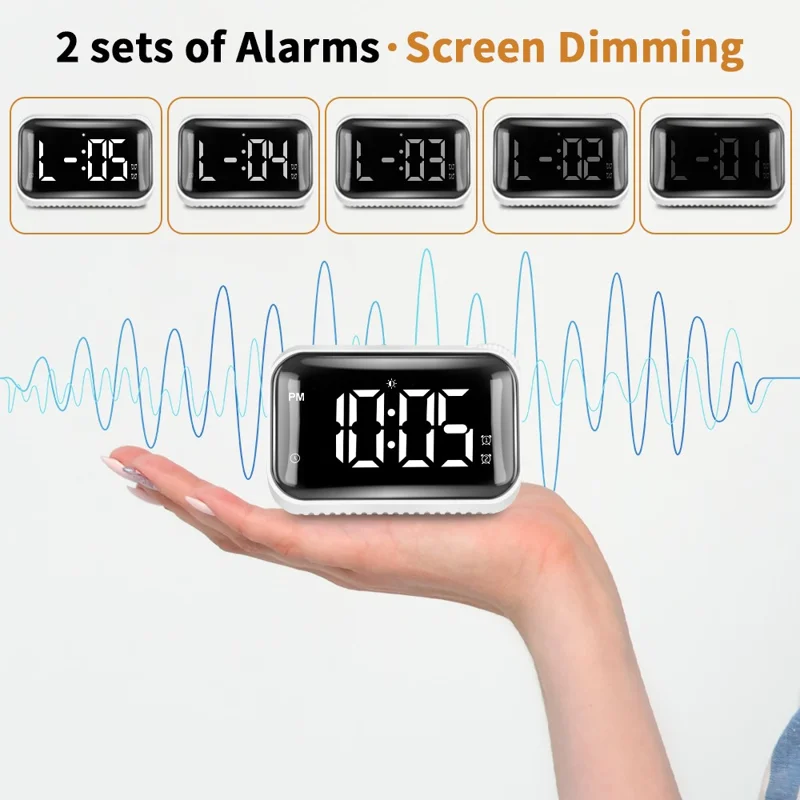 Reloj de cocina digital con pantalla grande, alarma recargable, cronómetro y gestión del tiempo - Azul