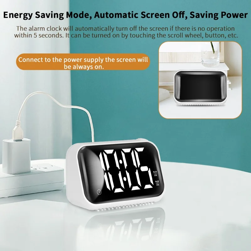 Reloj de cocina digital con pantalla grande, alarma recargable, cronómetro y gestión del tiempo - Azul