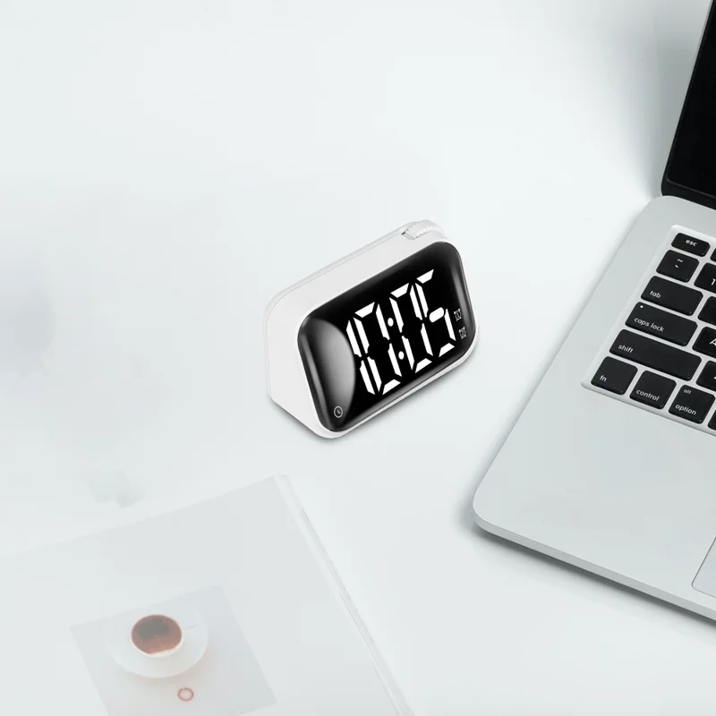Reloj de cocina digital con pantalla grande, alarma recargable, cronómetro y gestión del tiempo - Azul